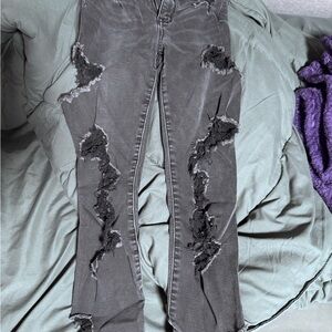 American Eagle Outfitters Black Distressed Women Jeans
